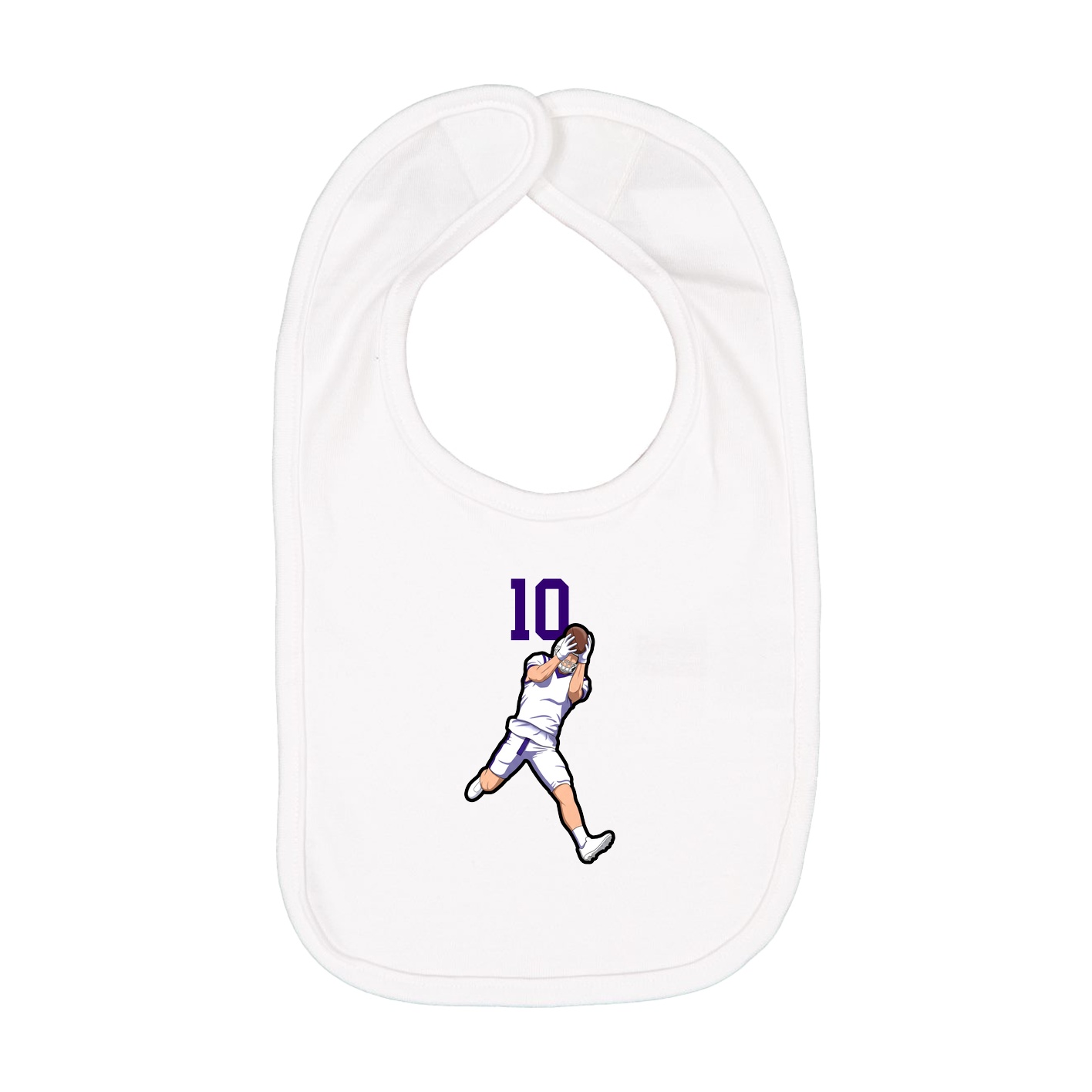 Infant Bib — Number Top in White