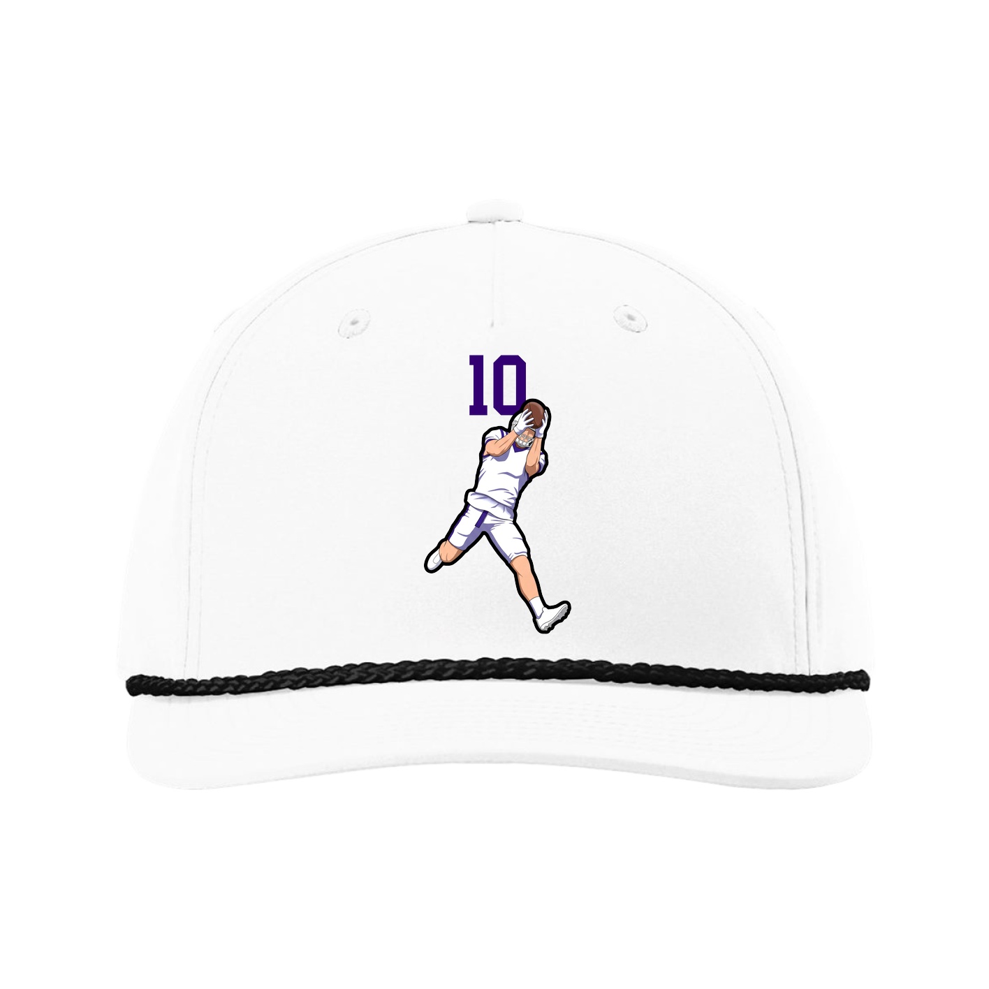 Five-Panel Classic Rope Cap — Number Top in White