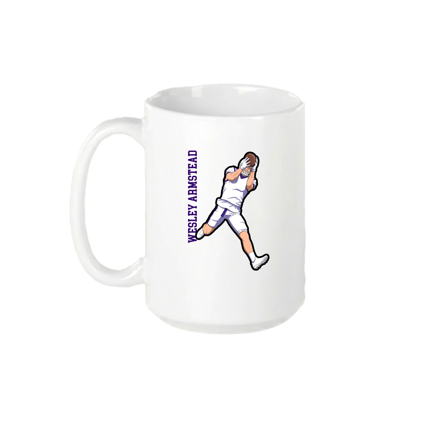 15oz Coffee Mug — Name Vertical in White