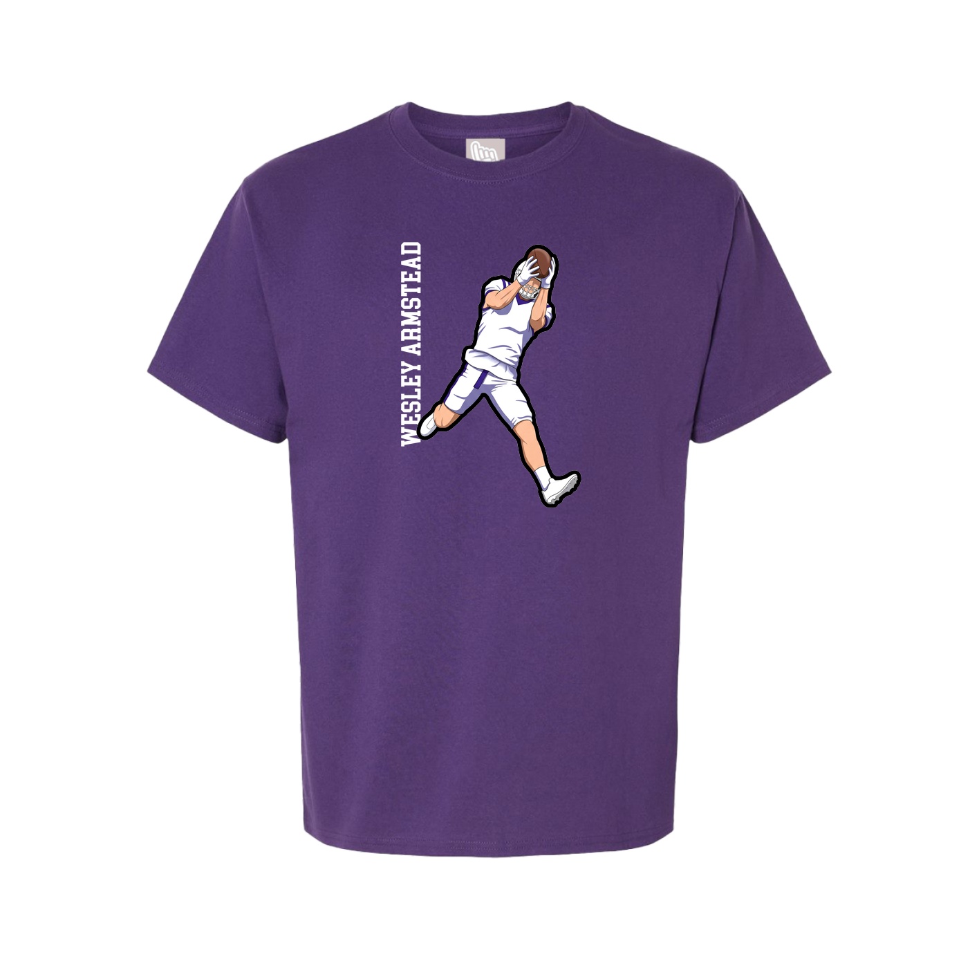 Youth Tee — Name Vertical in Purple