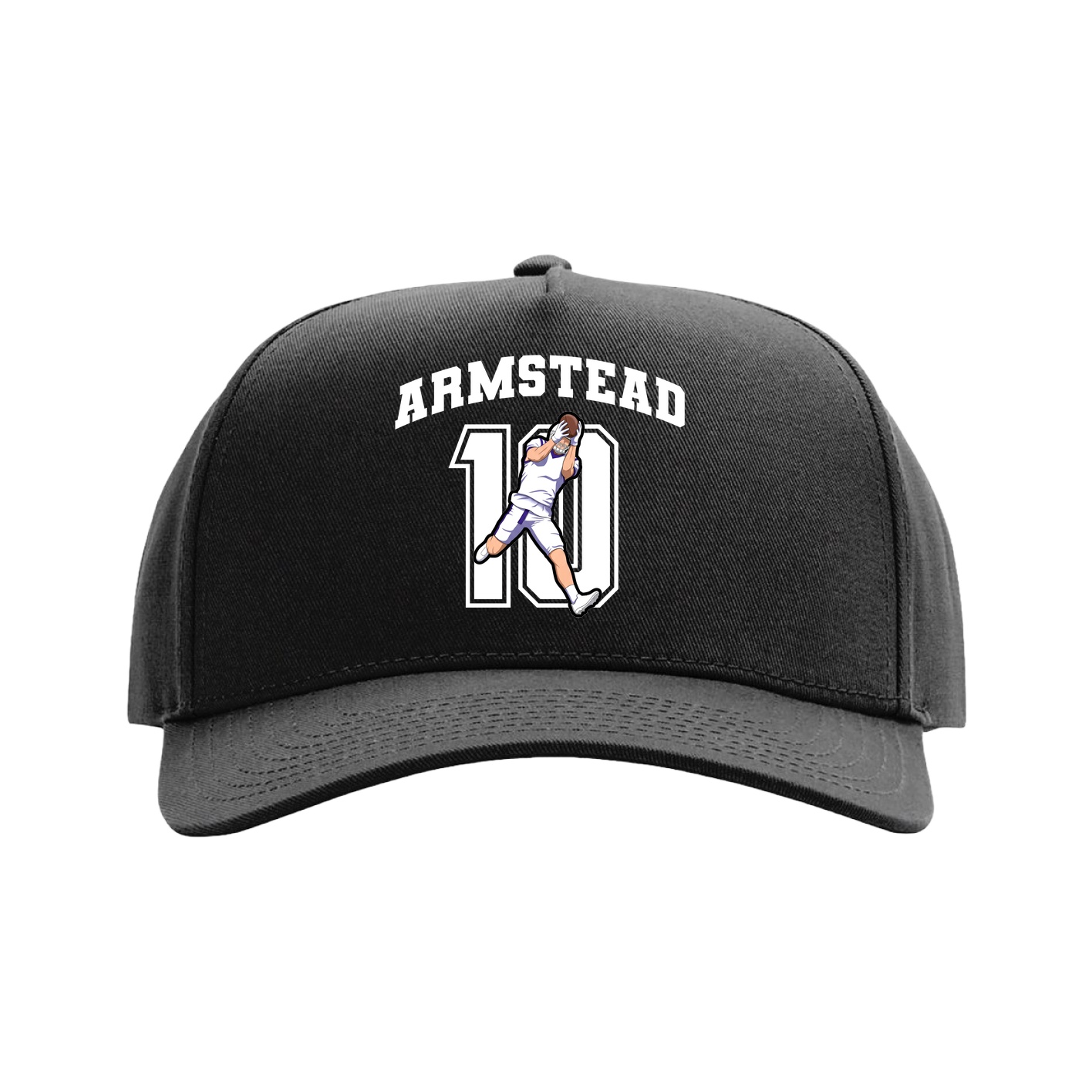 Full Fabric Five-Panel Champ Cap — Number in Black