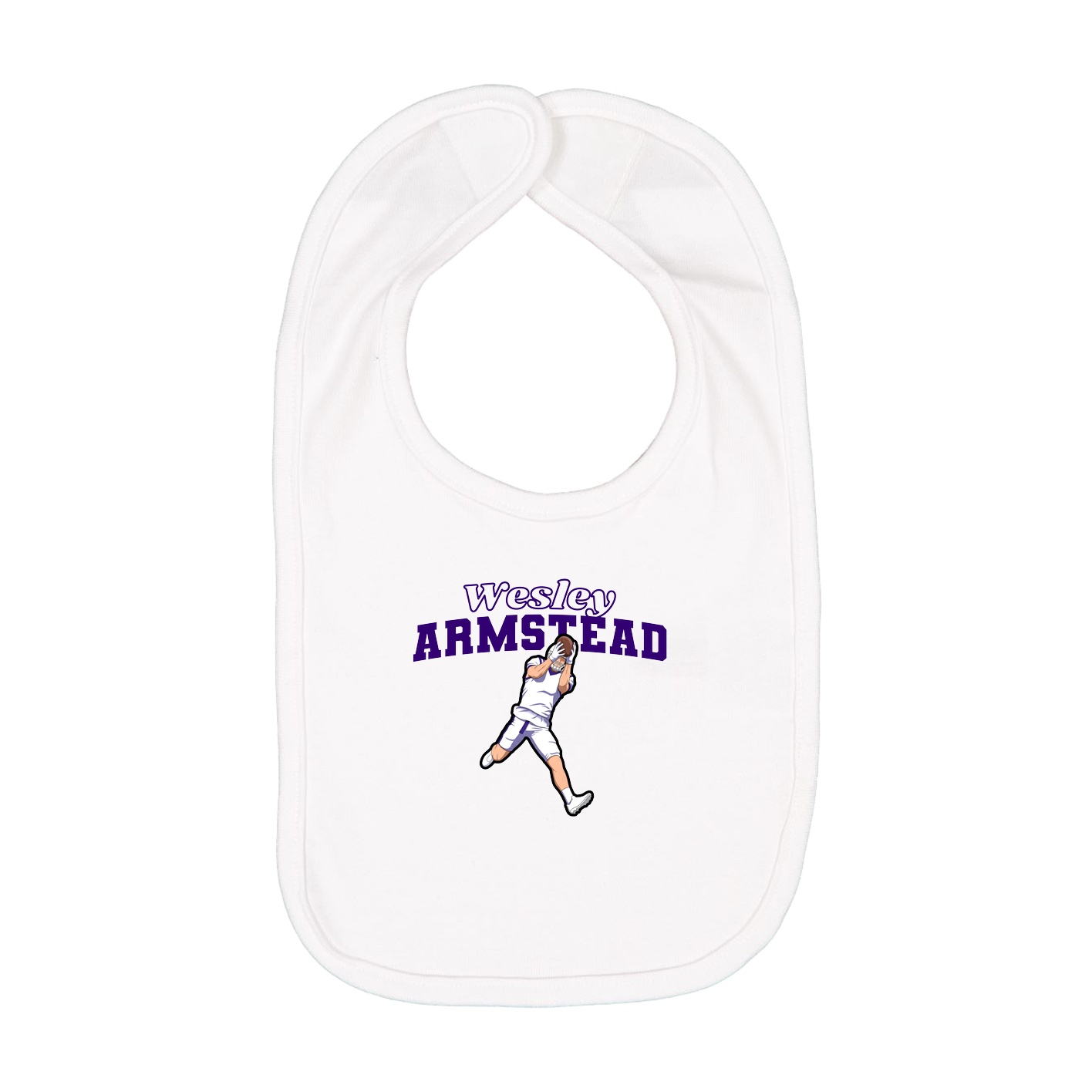 Infant Bib — Name Arch in White