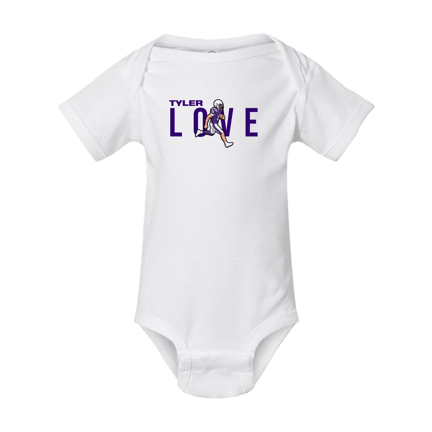 Baby Onesie — Player Name in White