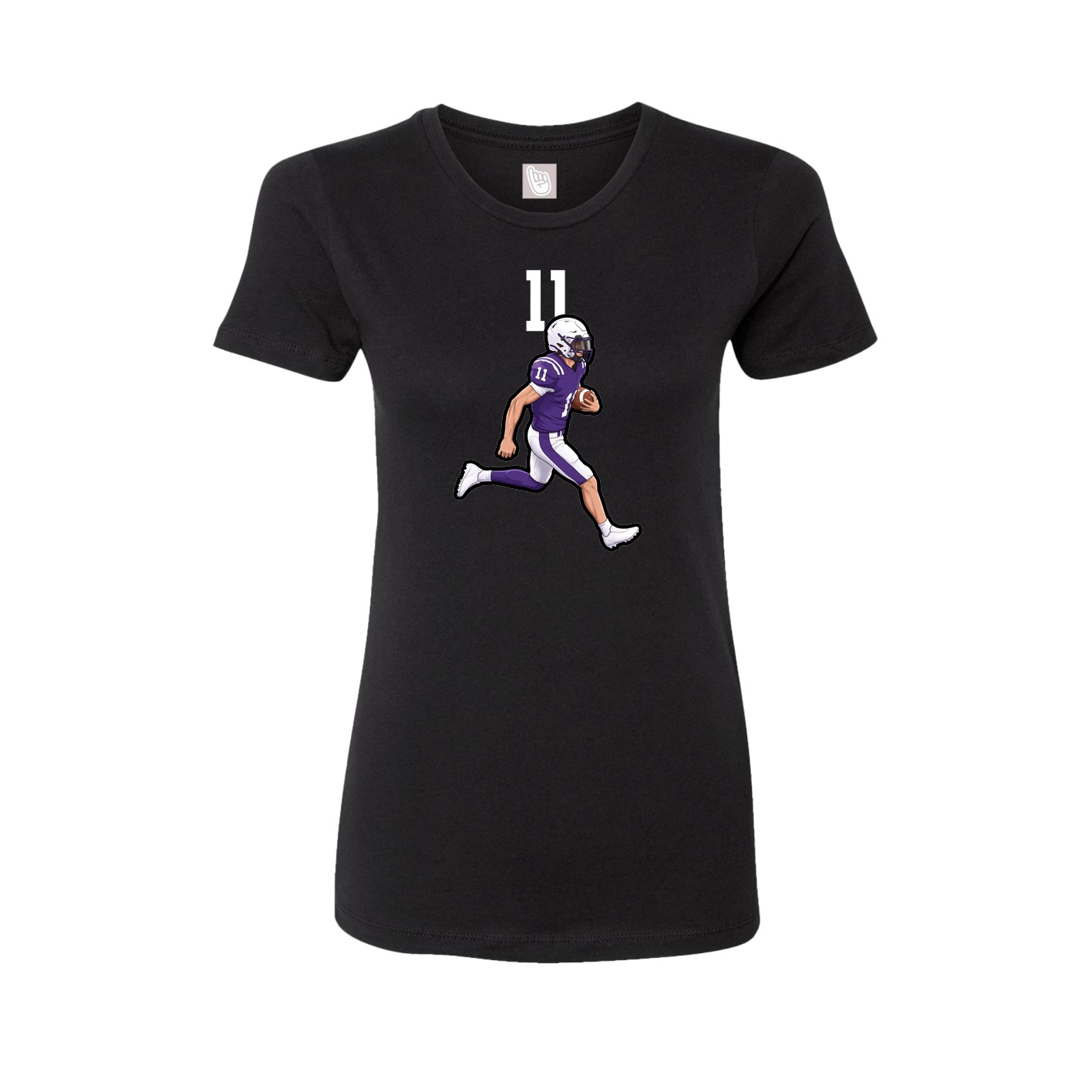 Fitted Women's Tee — Number Top in Black