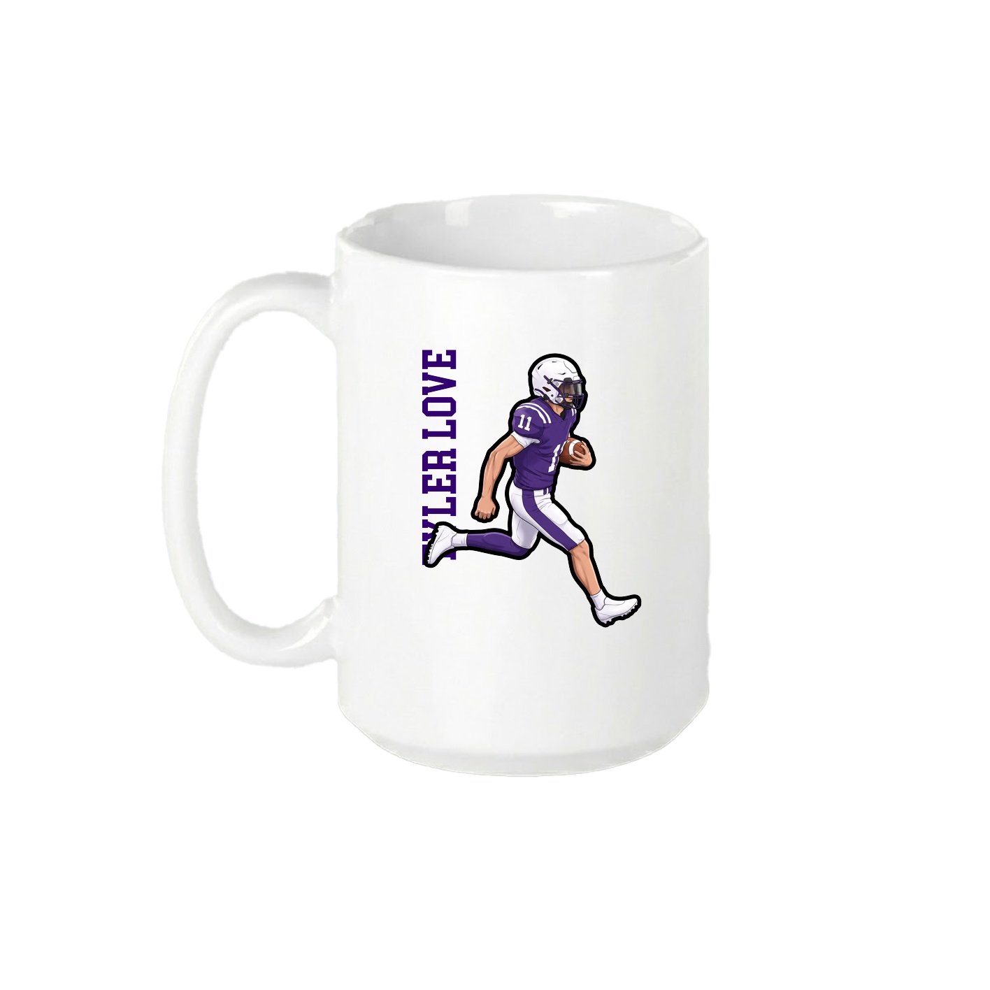 15oz Coffee Mug — Name Vertical in White