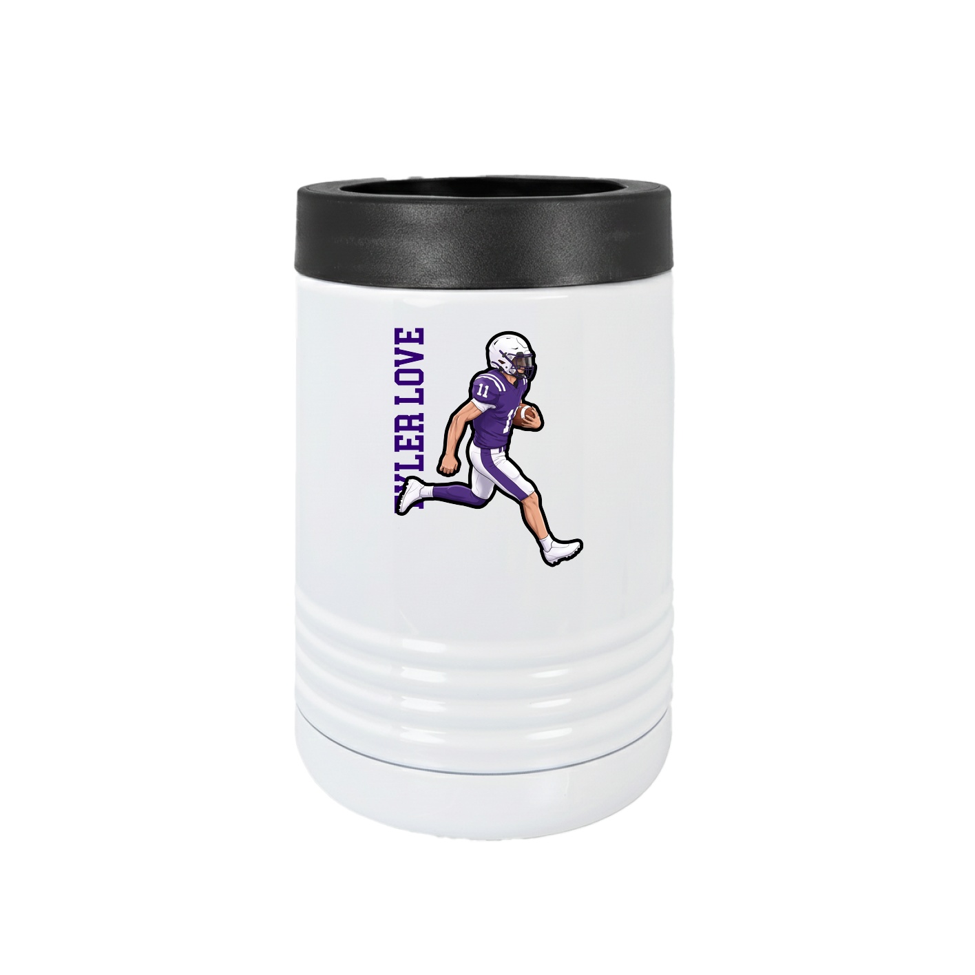 Beverage Holder — Name Vertical in White