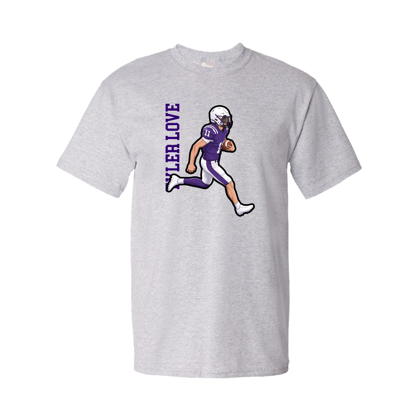 Tee — Name Vertical in Grey
