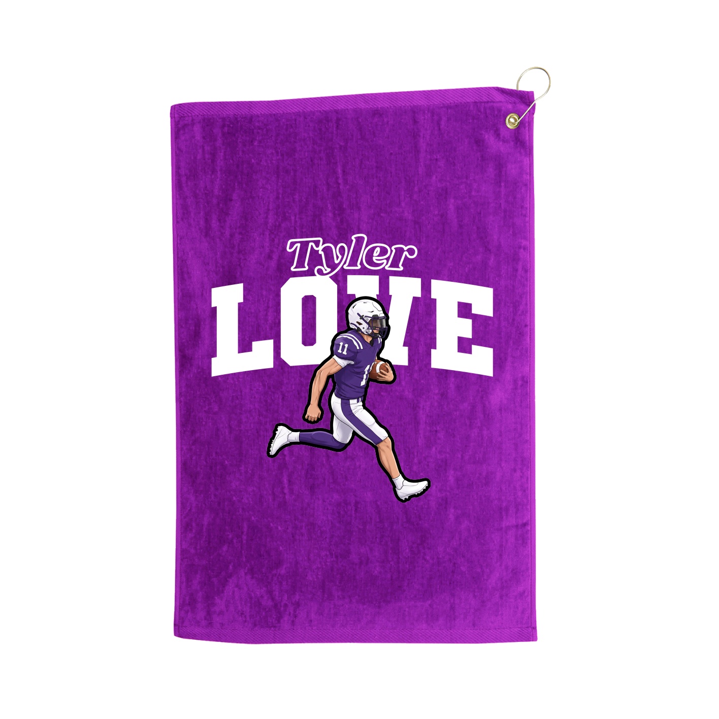 Golf Towel — Name Arch in Purple