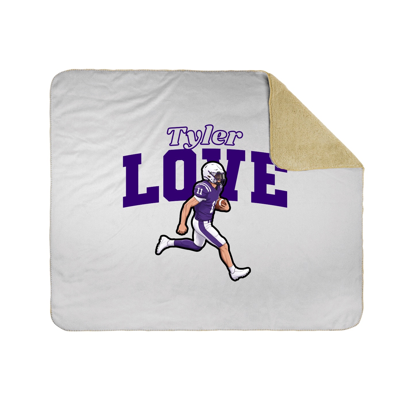 Throw Blanket — Name Arch in White