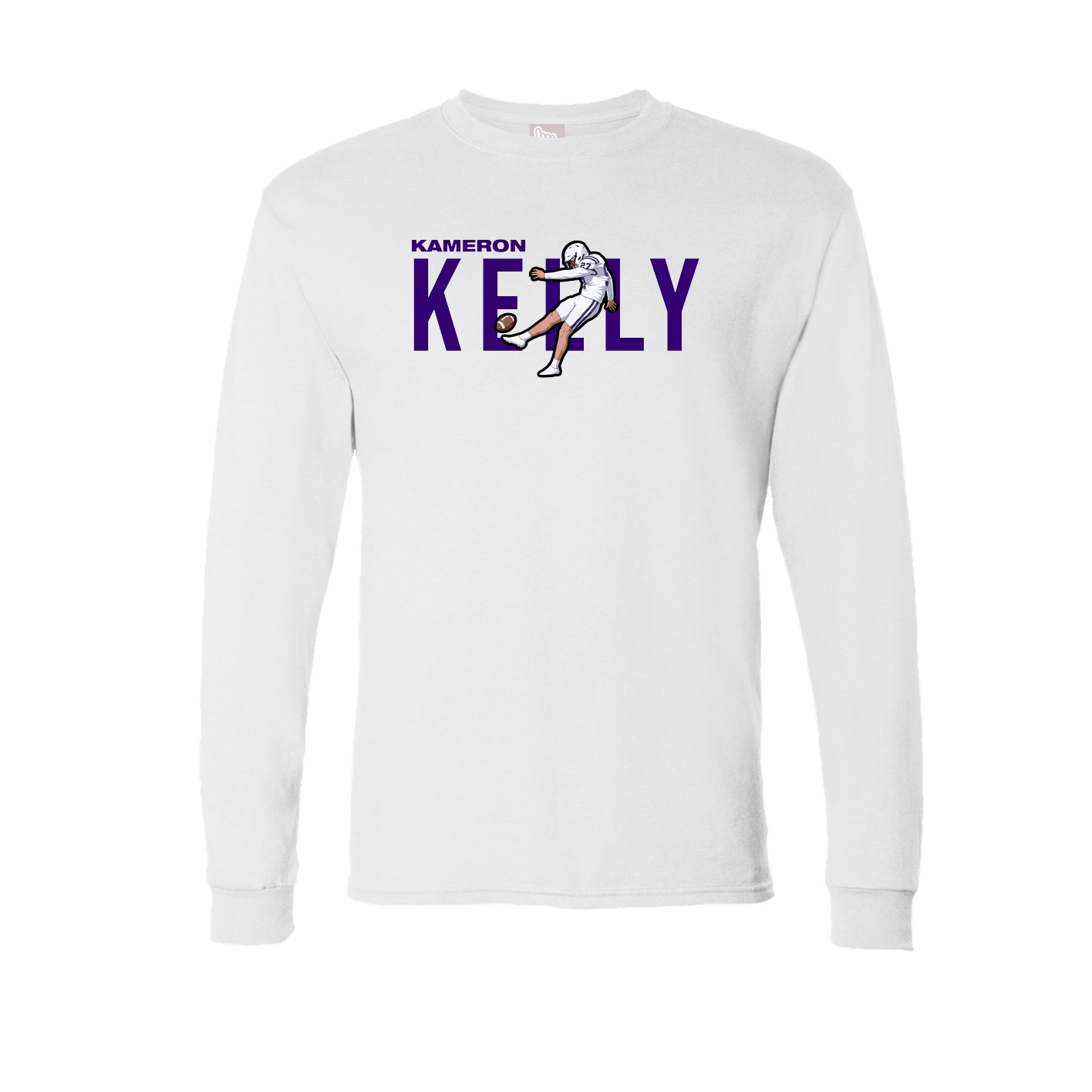 Long Sleeve Tee — Player Name in White