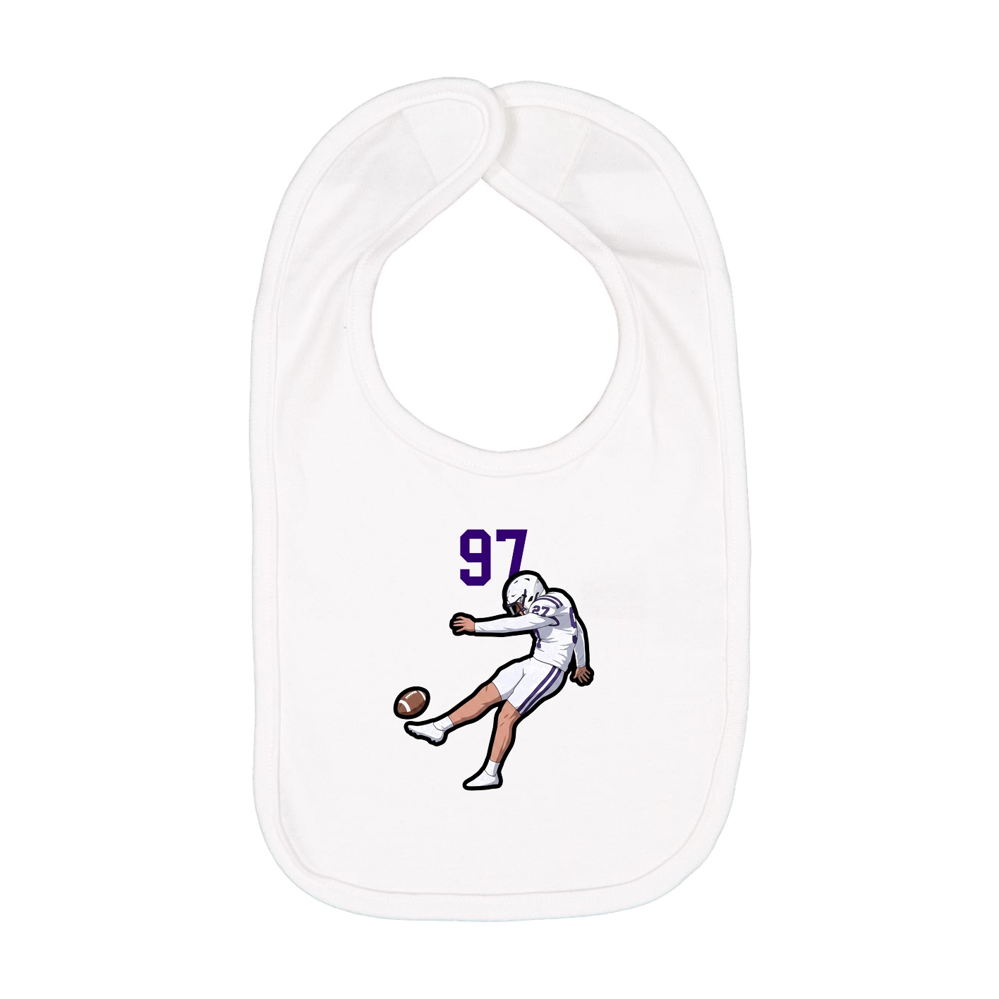 Infant Bib — Number Top in White