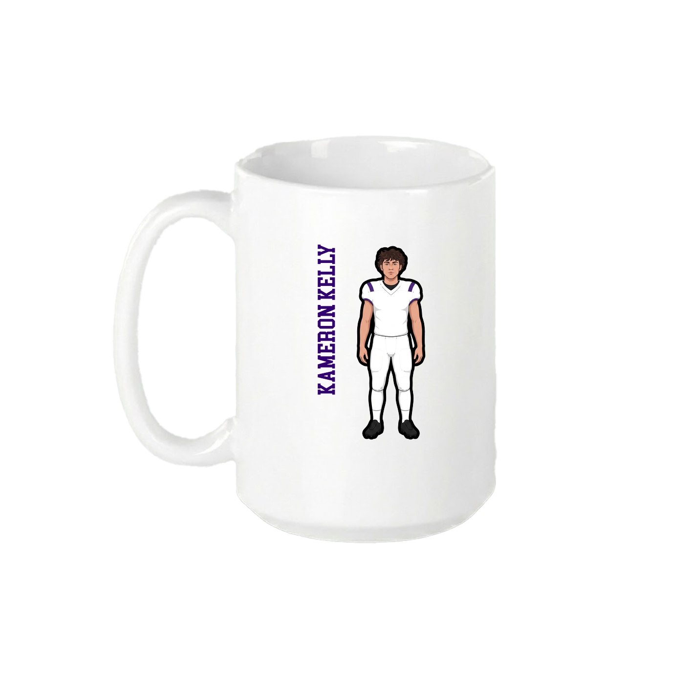 15oz Coffee Mug — Name Vertical in White