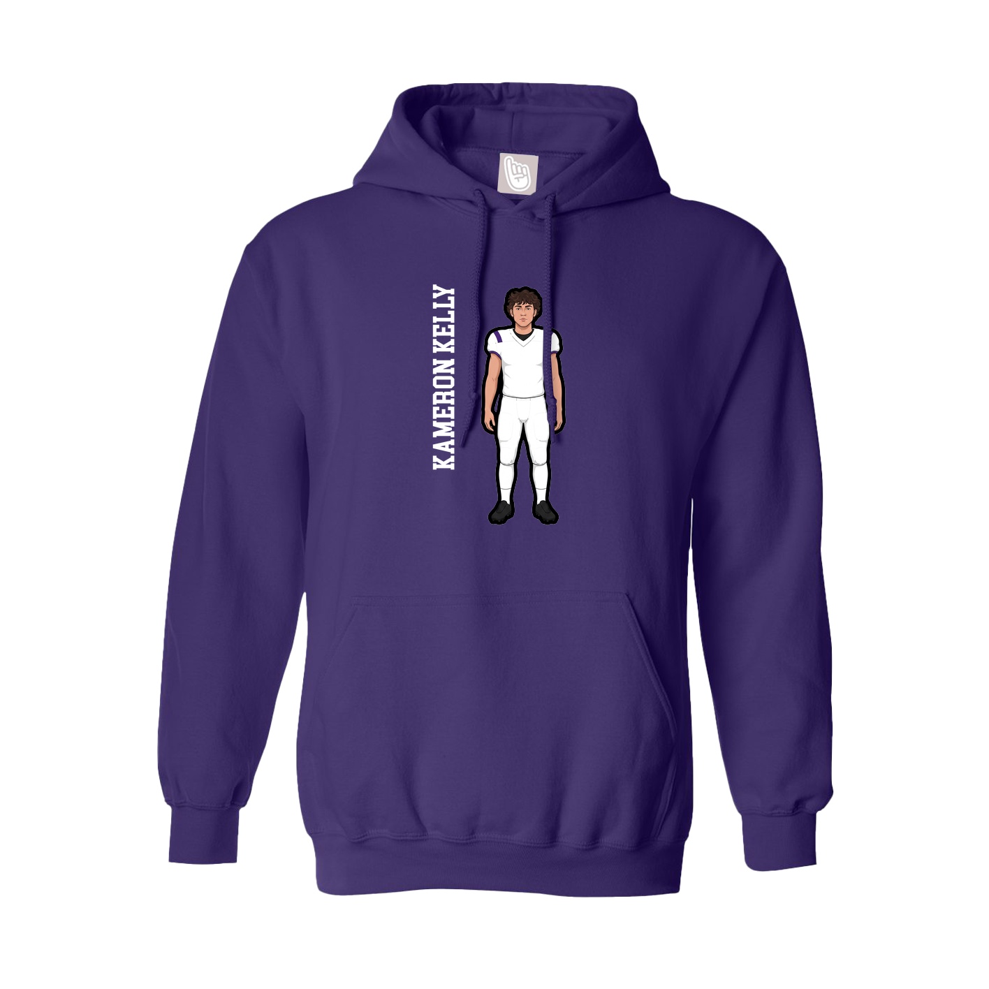 Hoodie — Name Vertical in Purple