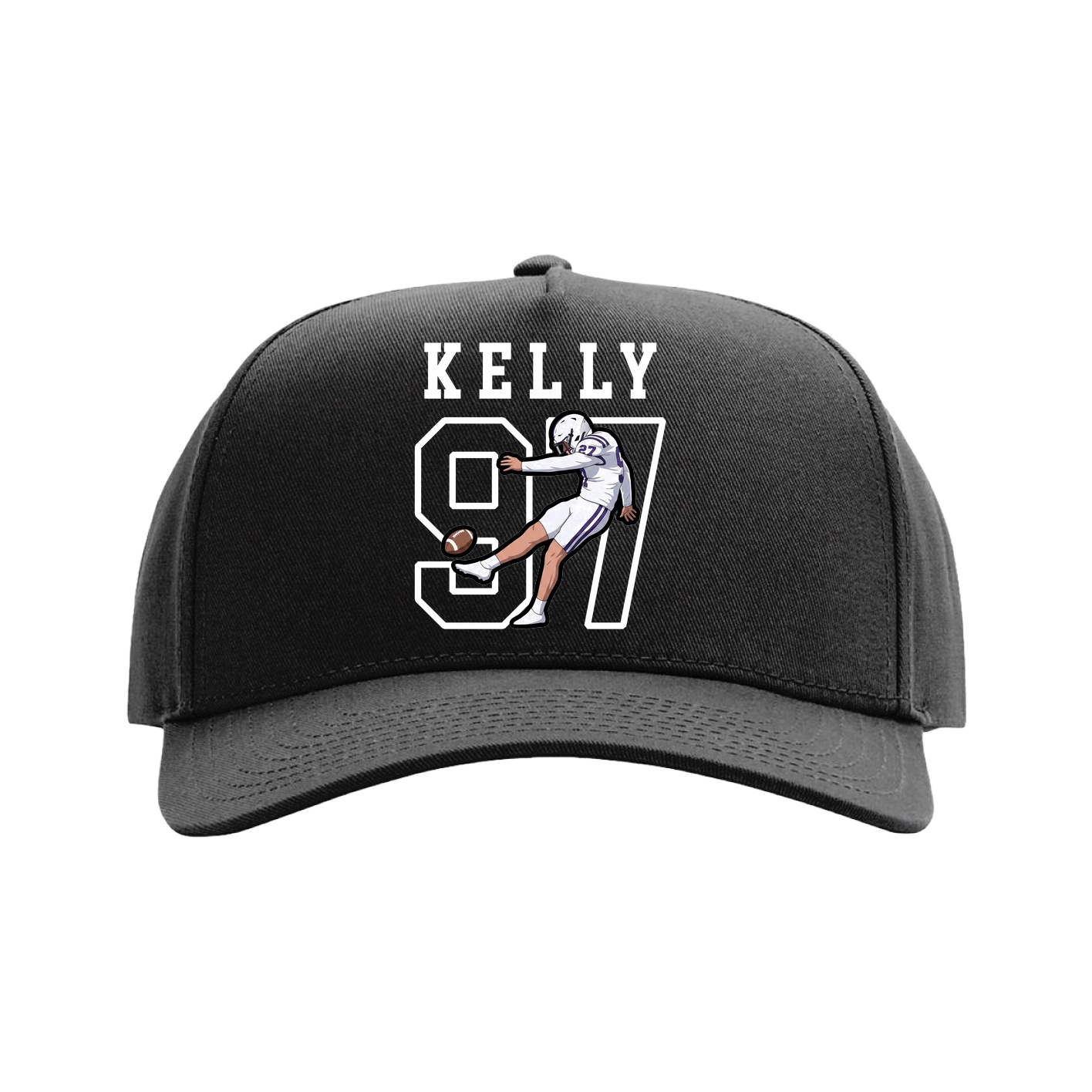 Full Fabric Five-Panel Champ Cap — Shirsey in Black