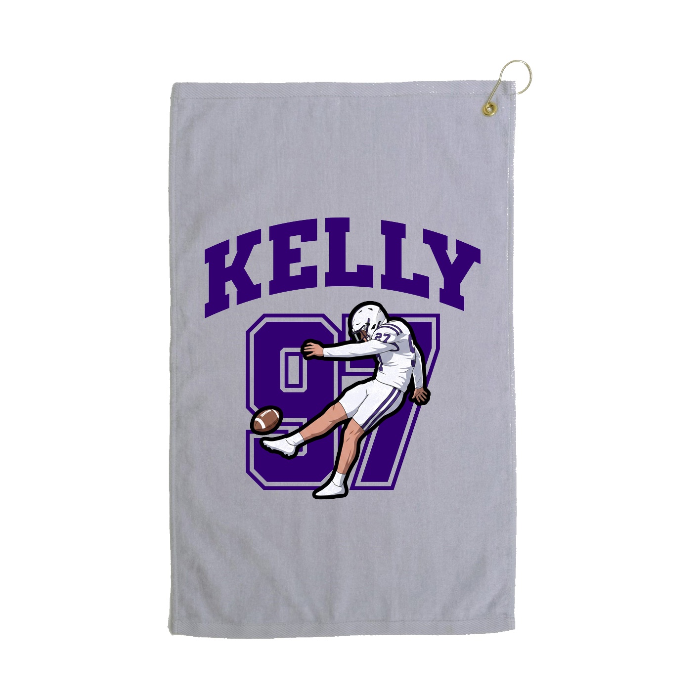 Golf Towel — Number in Grey