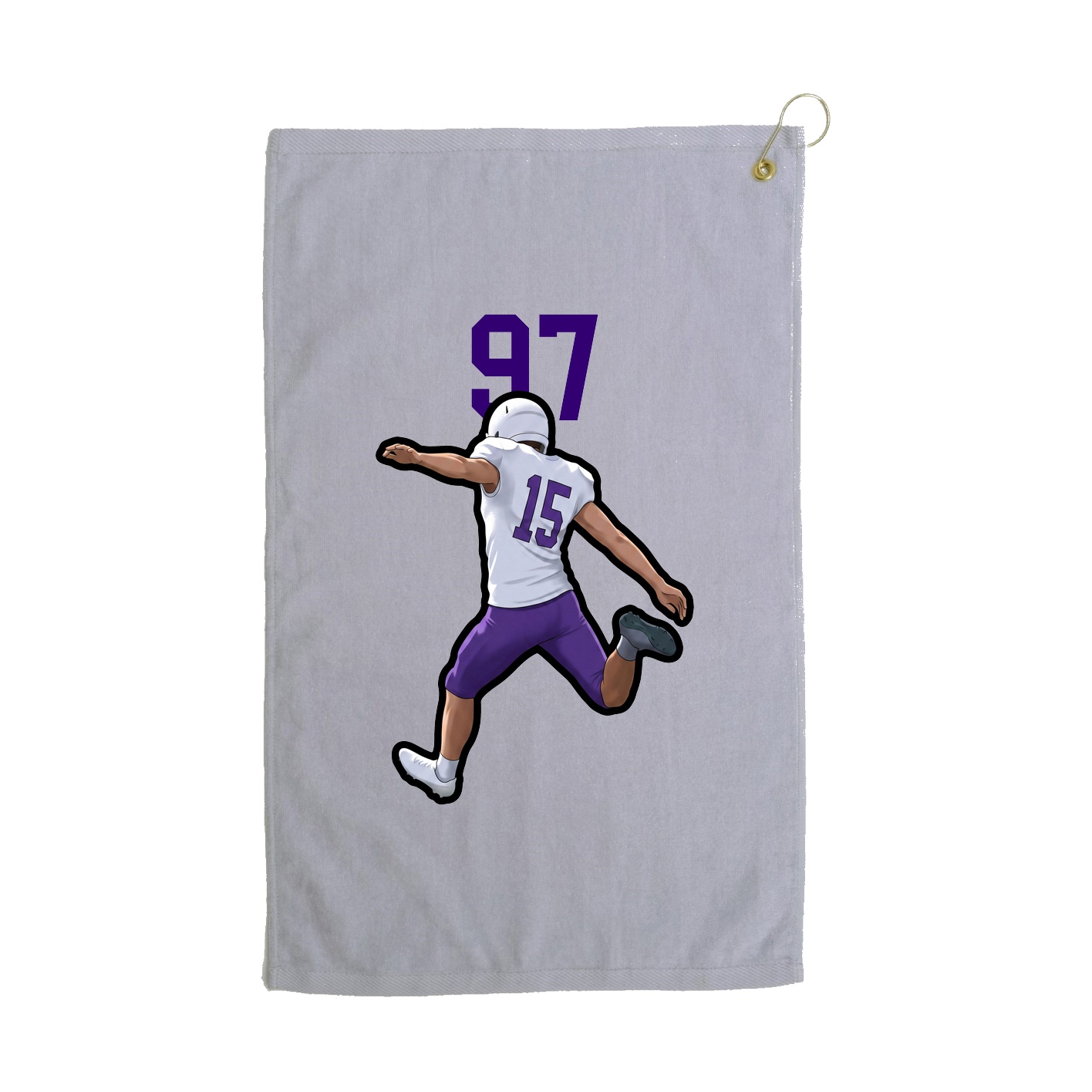 Golf Towel — Number Top in Grey