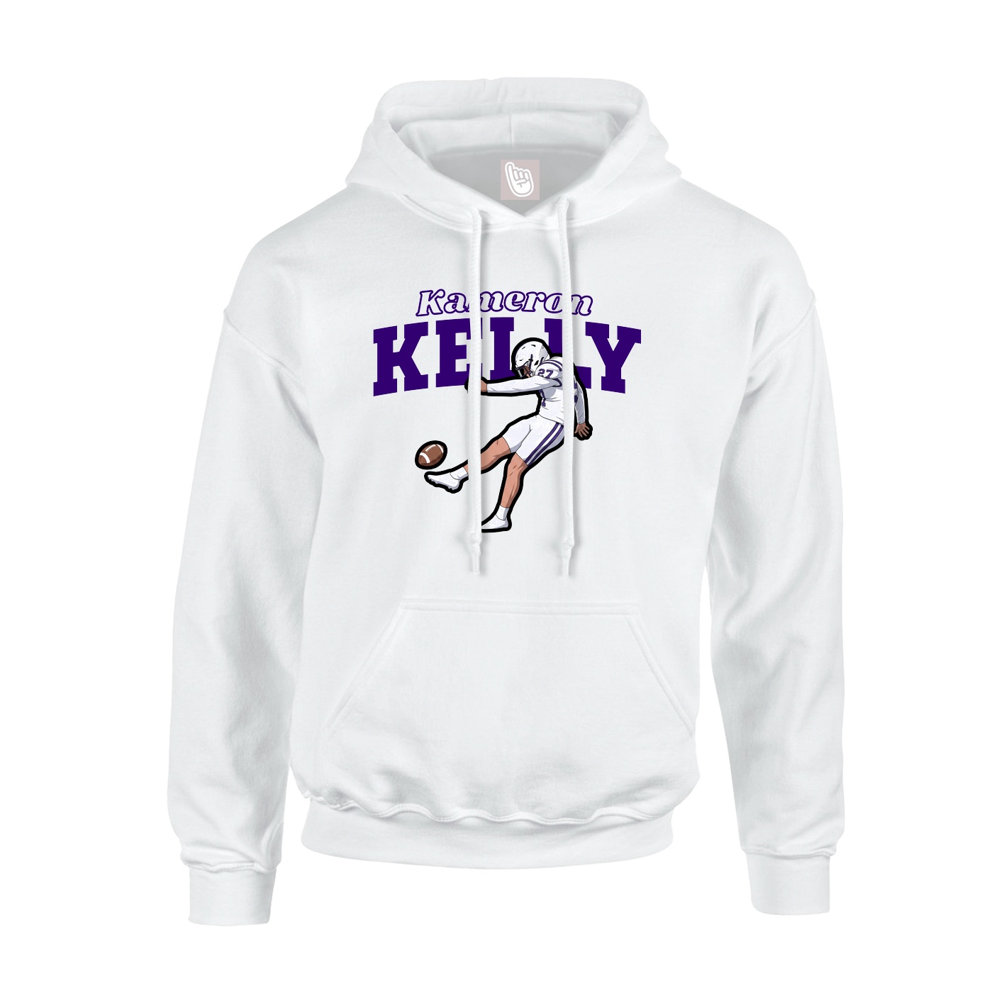 Hoodie — Name Arch in White