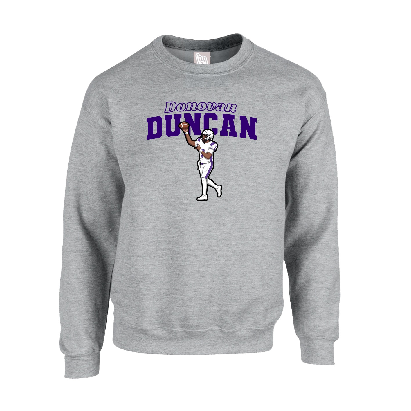 Fleece Crew — Name Arch in Grey