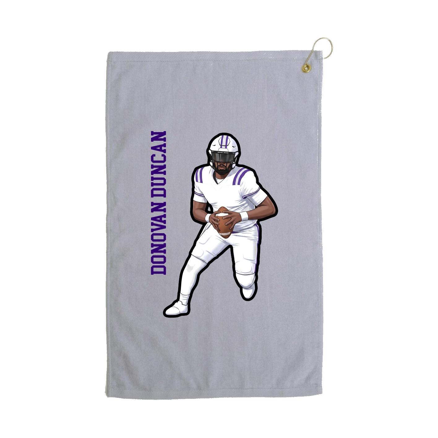 Golf Towel — Name Vertical in Grey