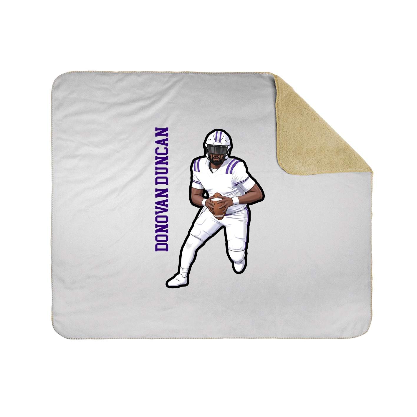 Throw Blanket — Name Vertical in White