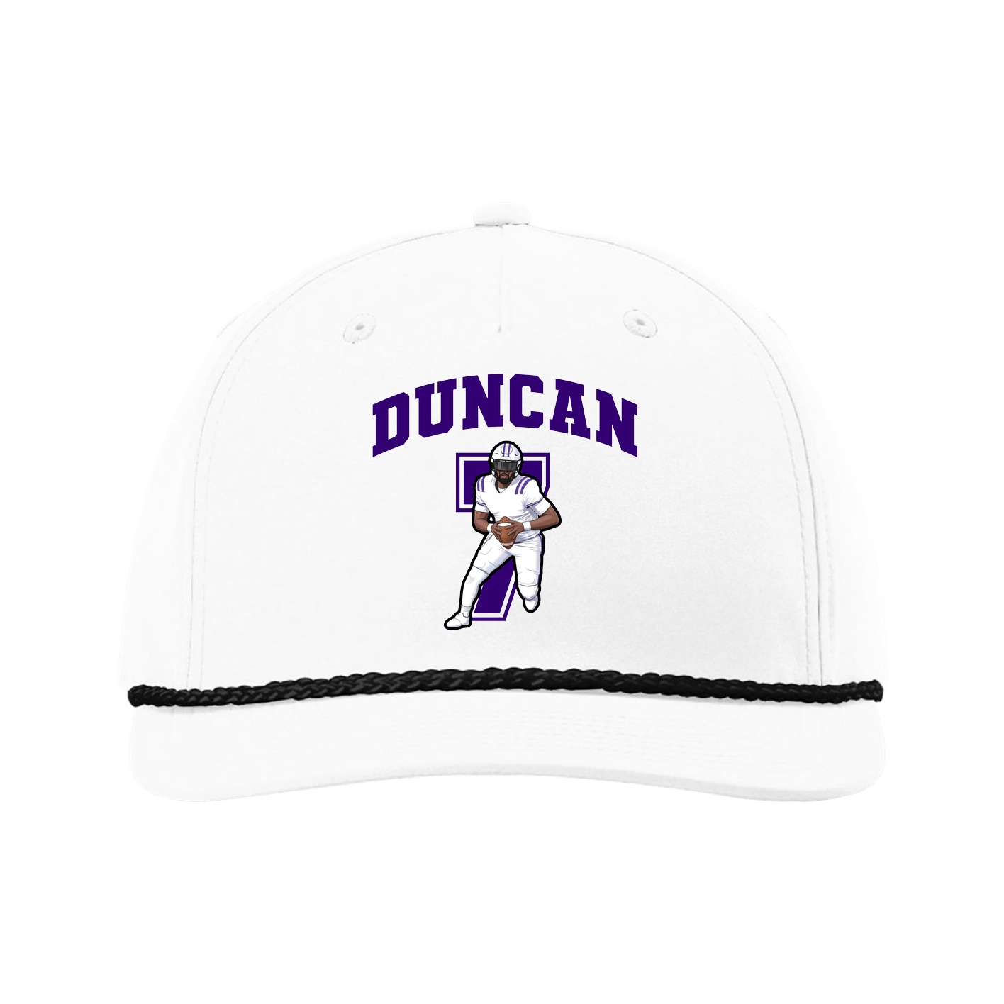 Five-Panel Classic Rope Cap — Number in White