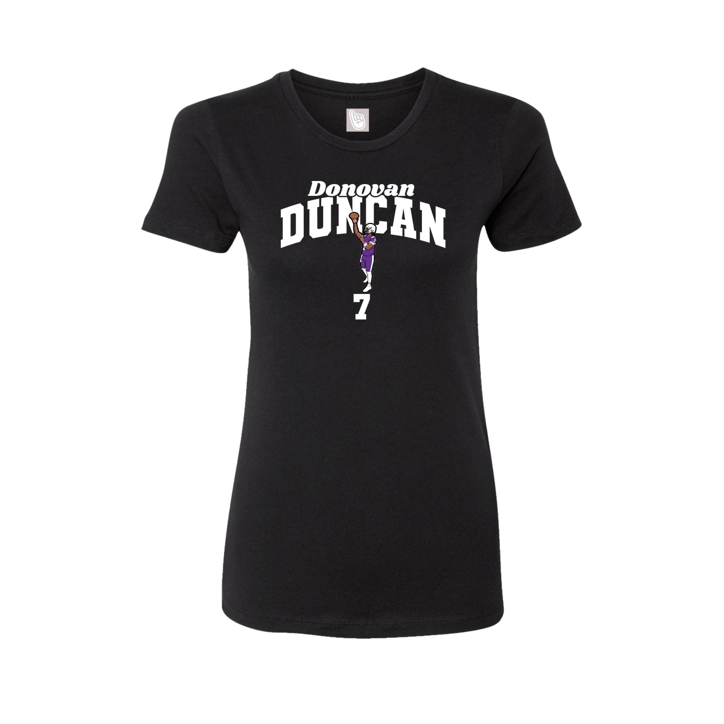 Fitted Women's Tee — Signature Arch in Black