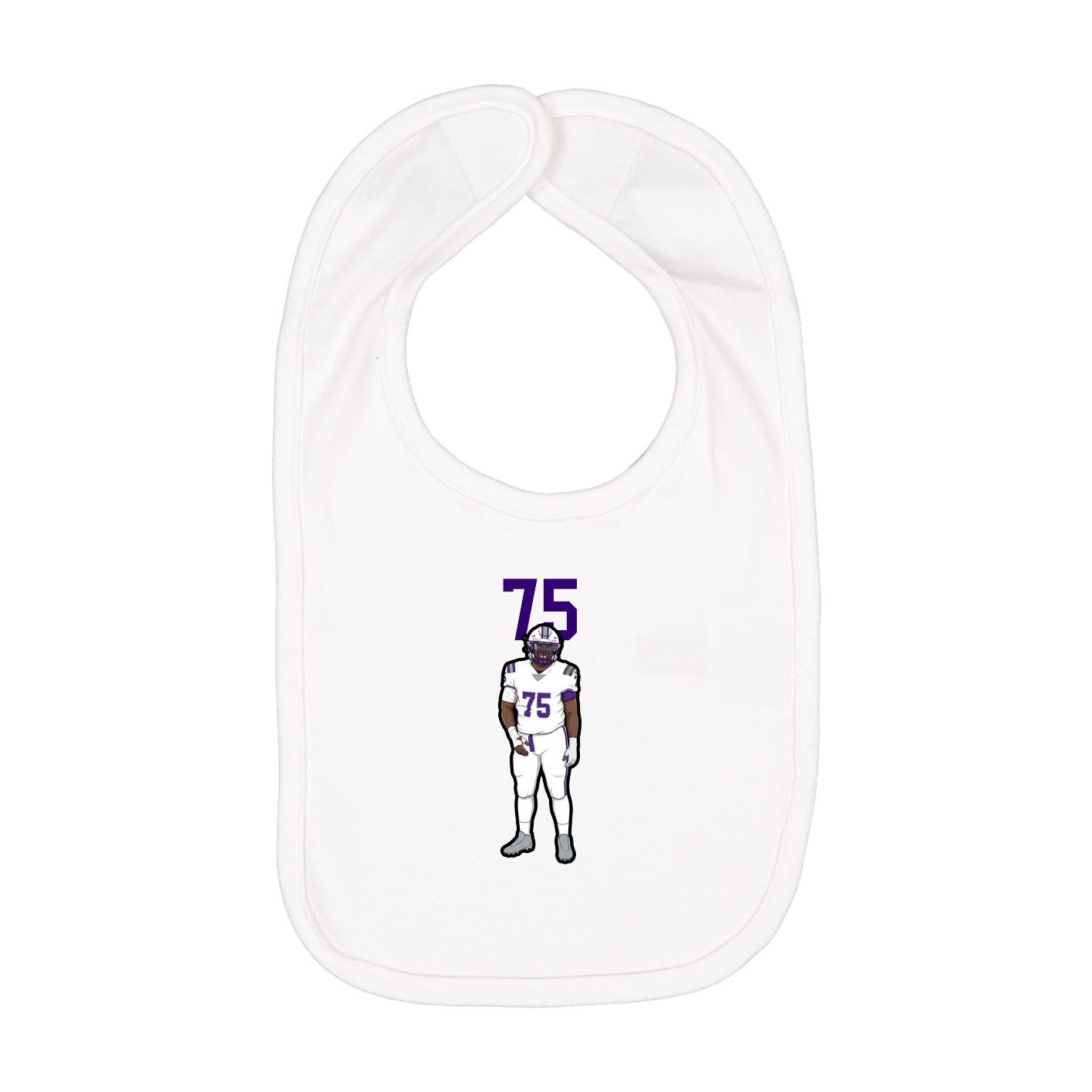 Infant Bib — Number Top in White