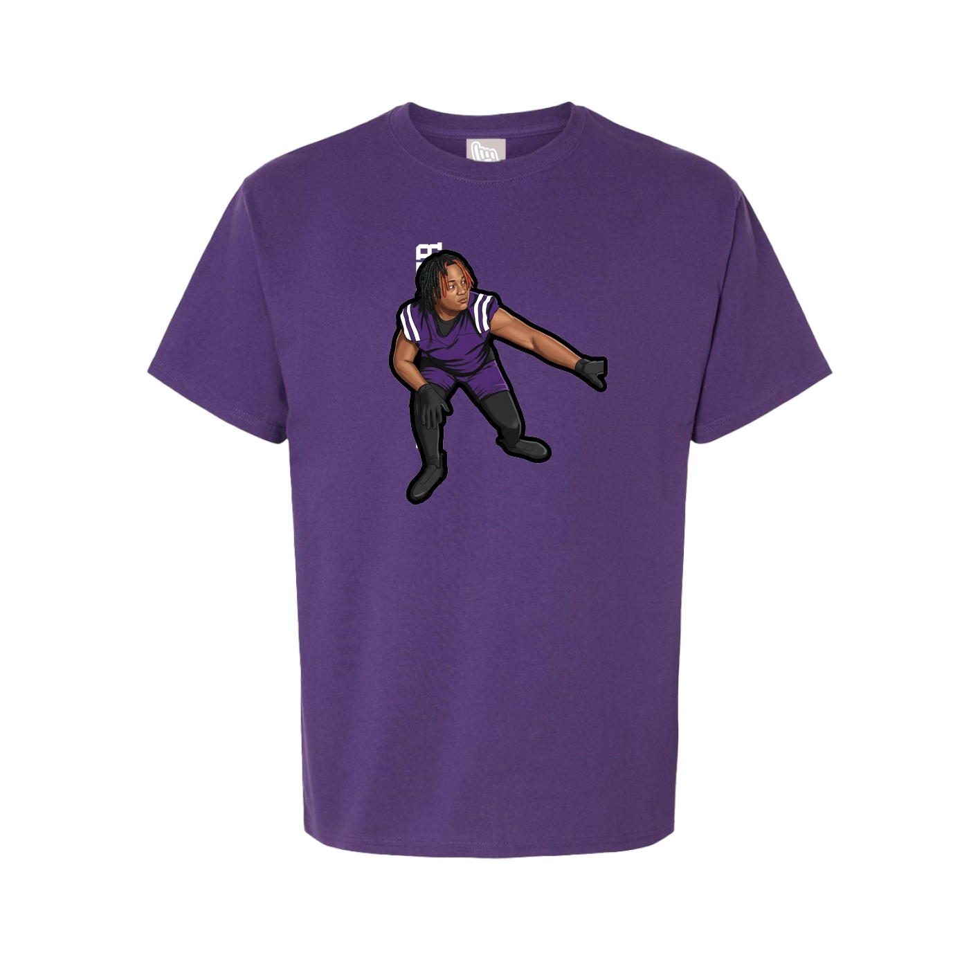 Tee — Name Vertical in Purple