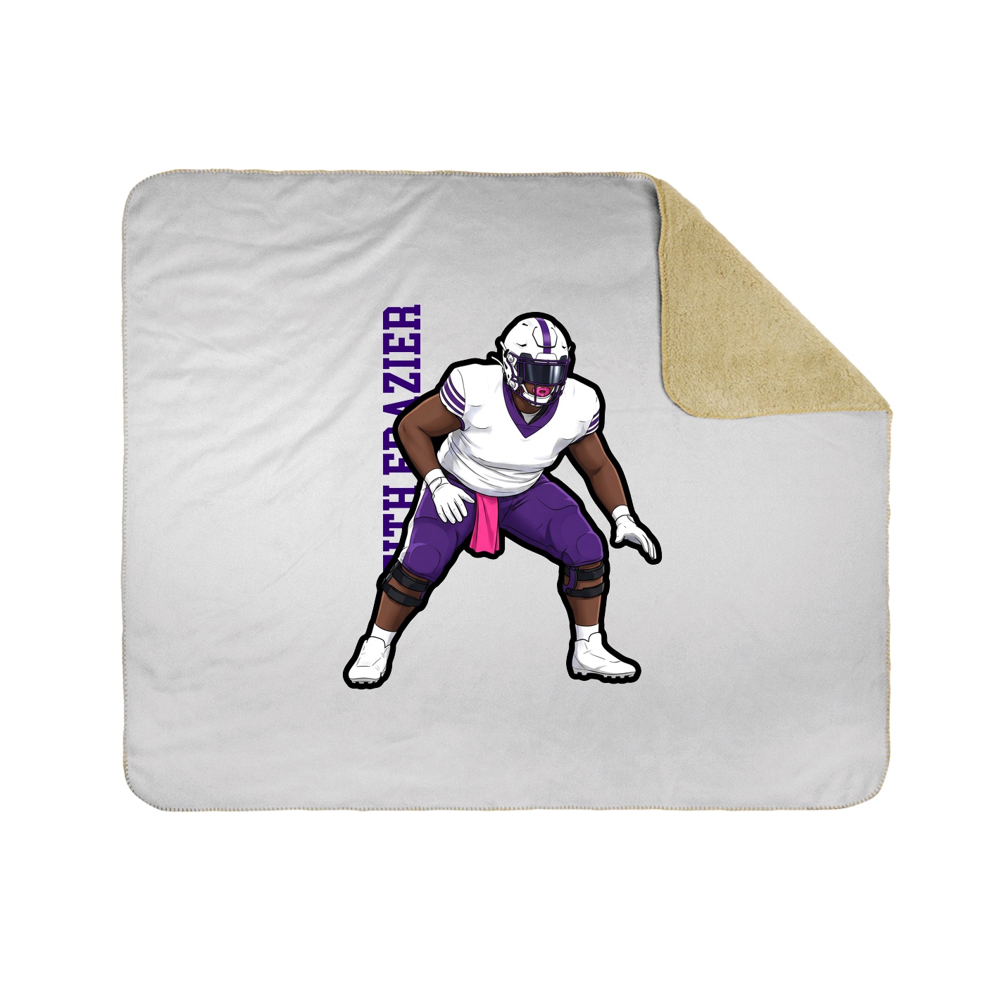 Throw Blanket — Name Vertical in White