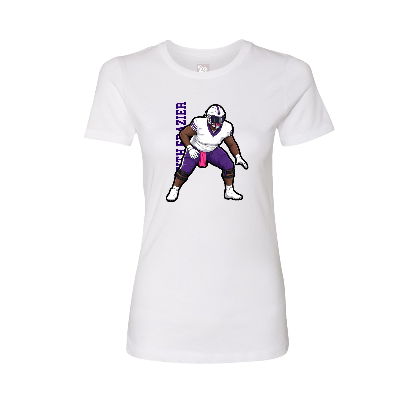 Fitted Women's Tee — Name Vertical in White