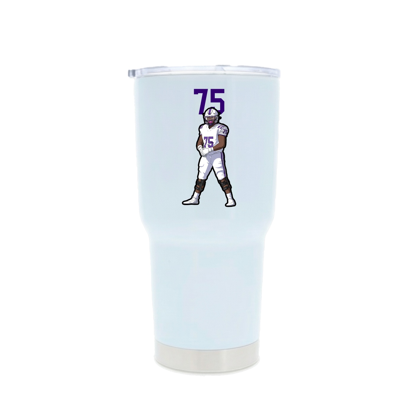 30oz Stainless Steel Tumbler — Number Top in White