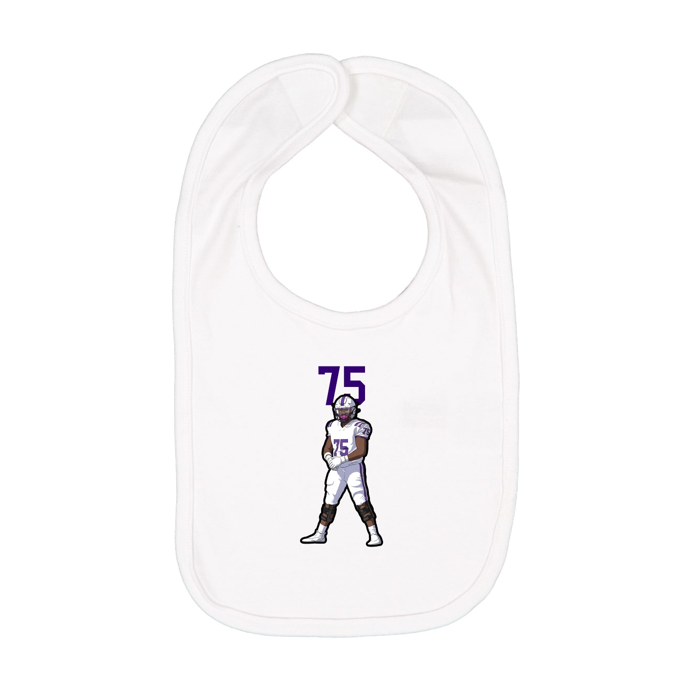 Infant Bib — Number Top in White