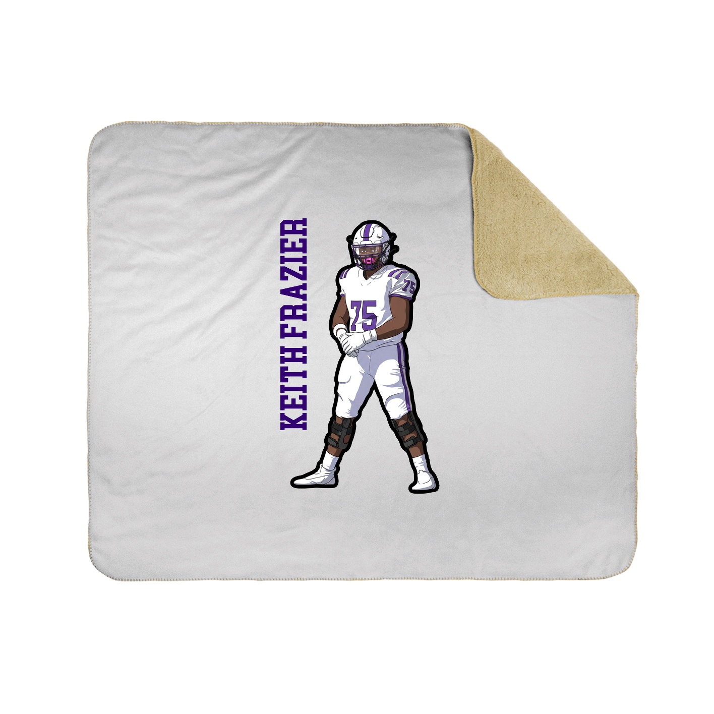Throw Blanket — Name Vertical in White