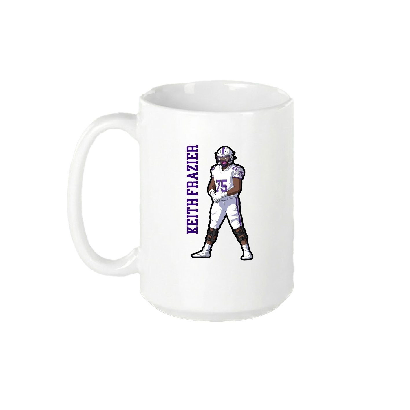 15oz Coffee Mug — Name Vertical in White