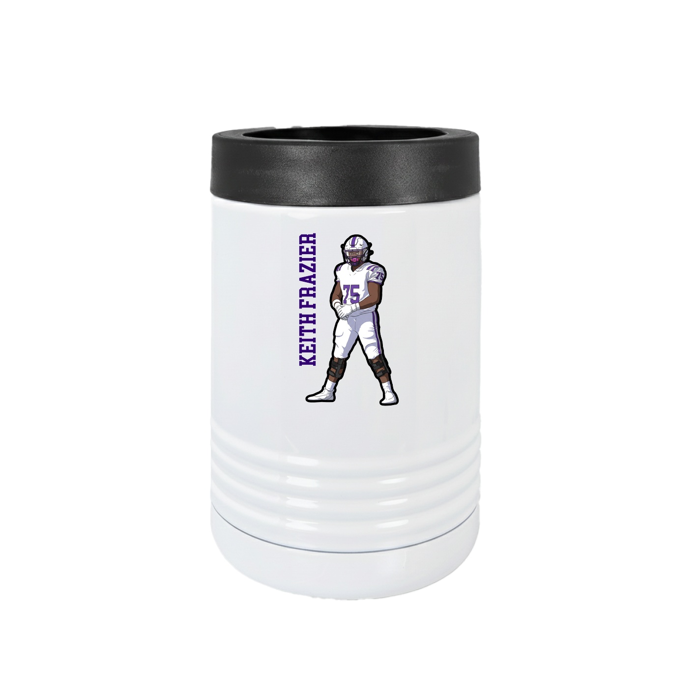 Beverage Holder — Name Vertical in White