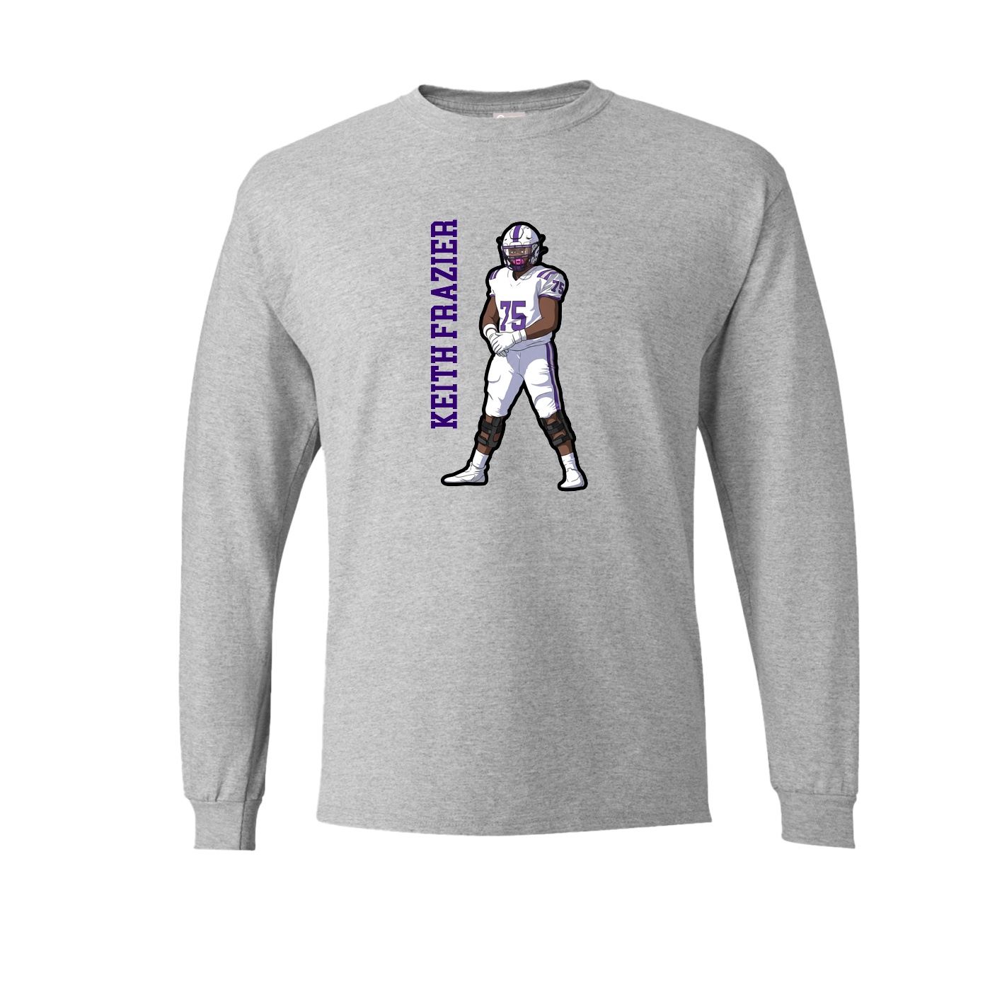 Long Sleeve Tee — Name Vertical in Grey
