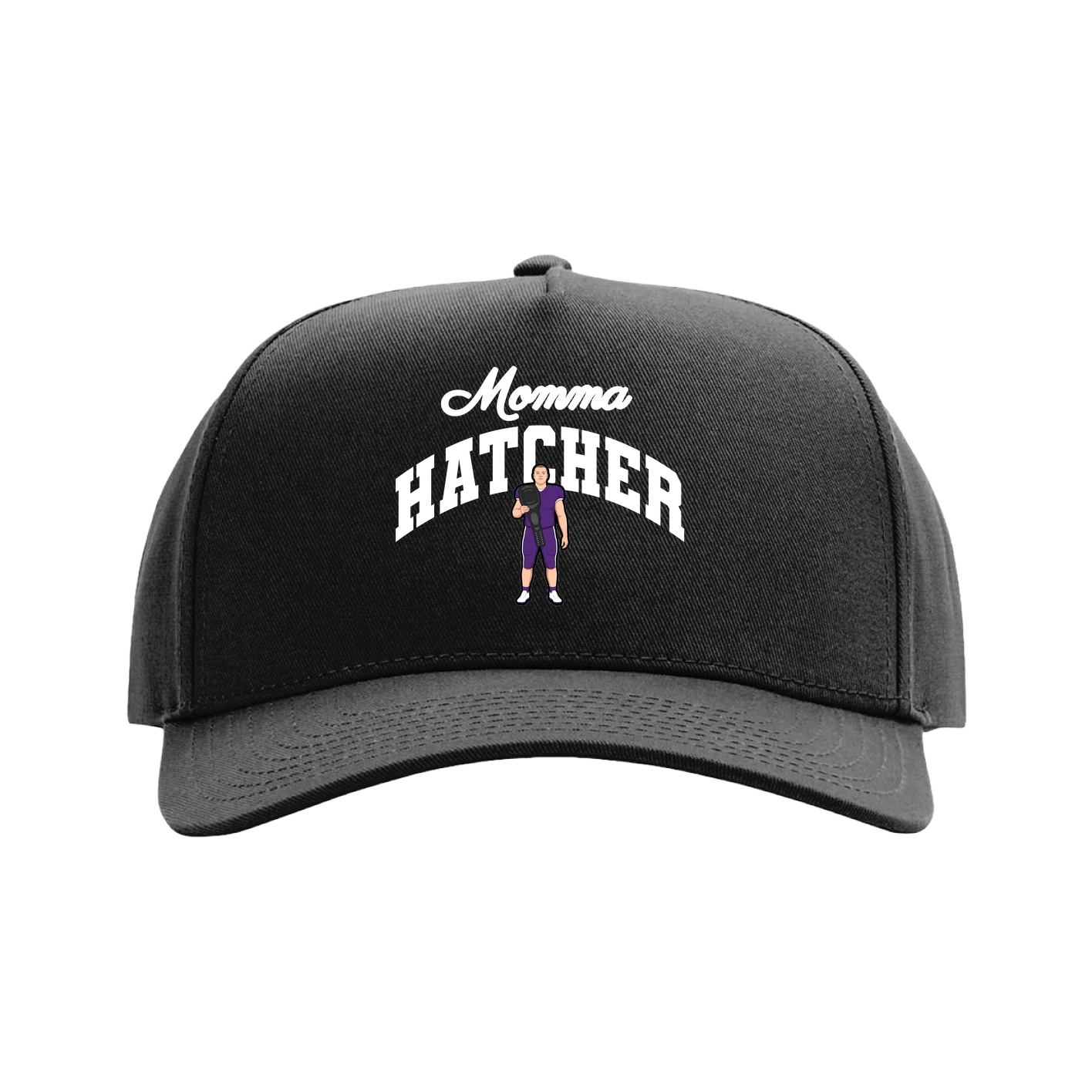Full Fabric Five-Panel Champ Cap — Mothers Day Arch in Black