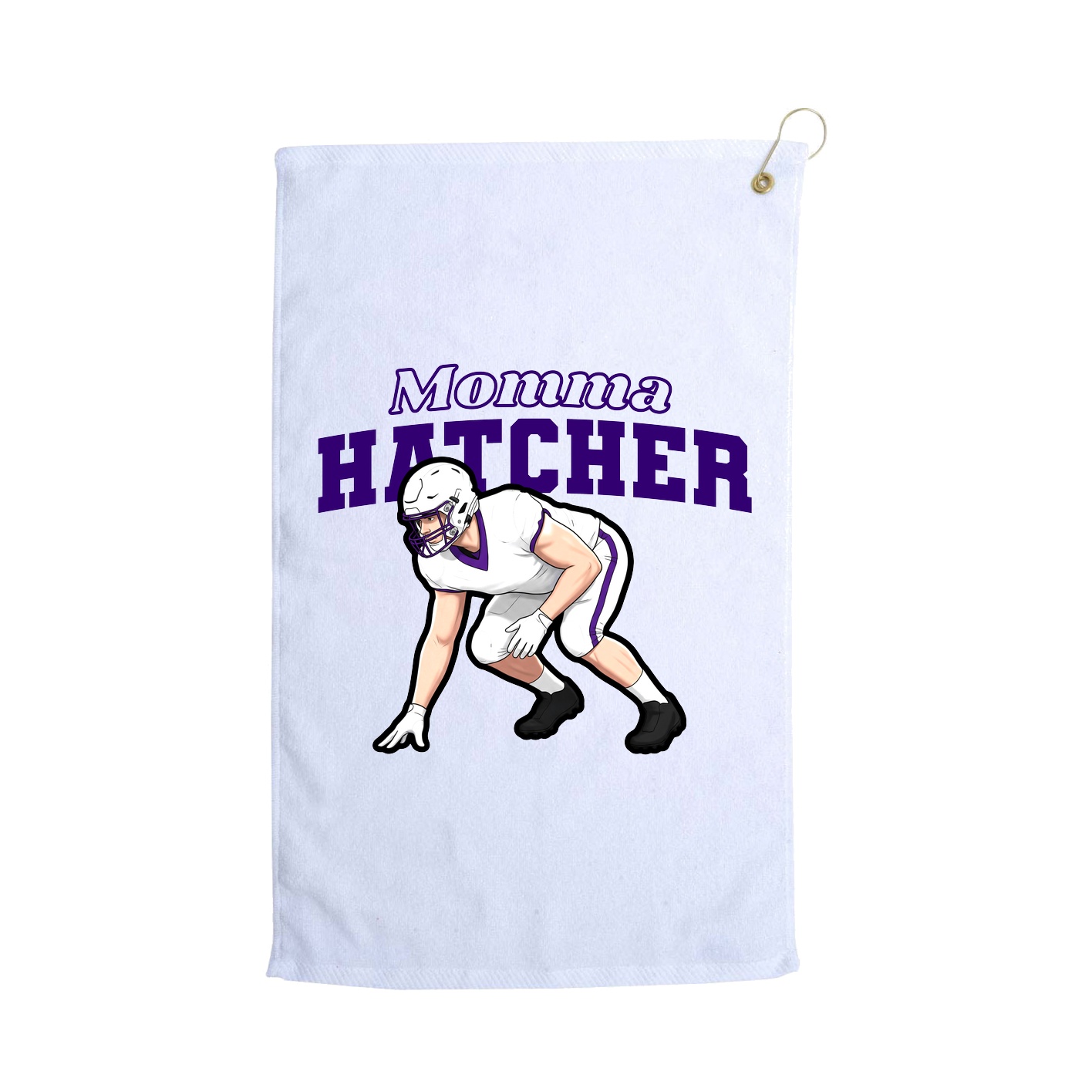 Golf Towel — Mothers Day Block in White