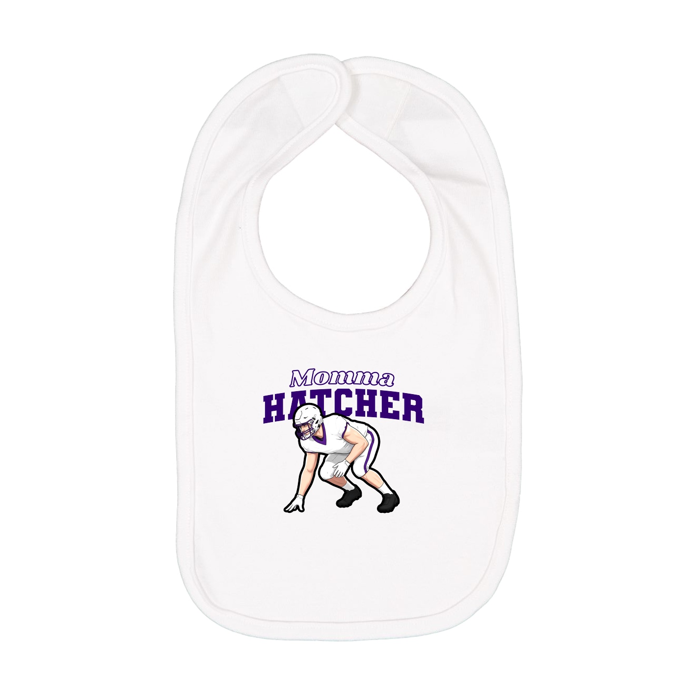 Infant Bib — Mothers Day Block in White