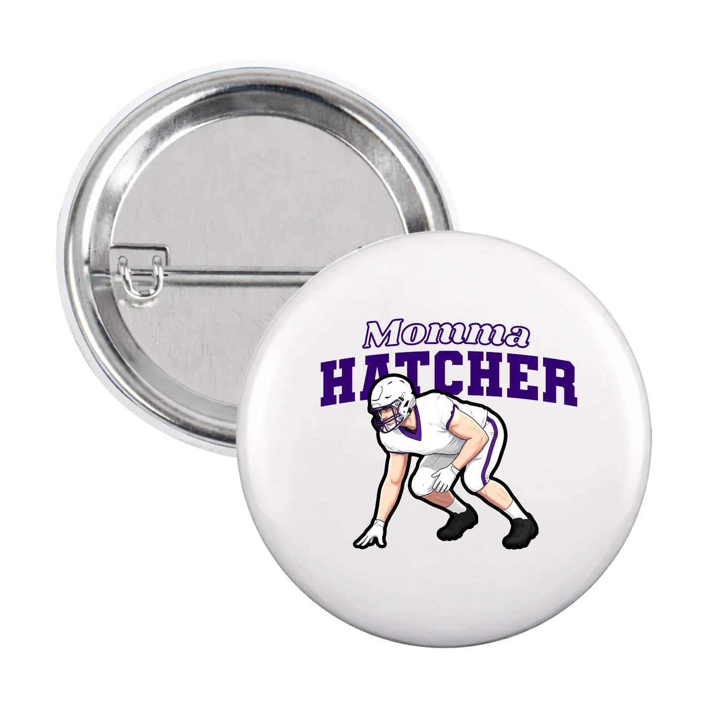 Game Day Button — Mothers Day Block in White