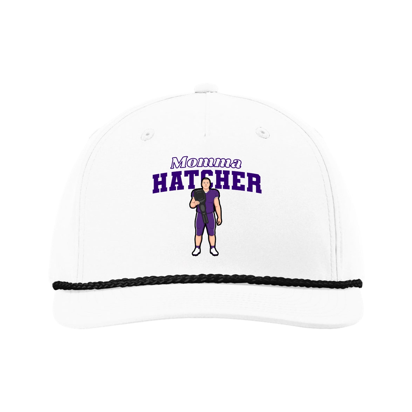 Five-Panel Classic Rope Cap — Mothers Day Block in White
