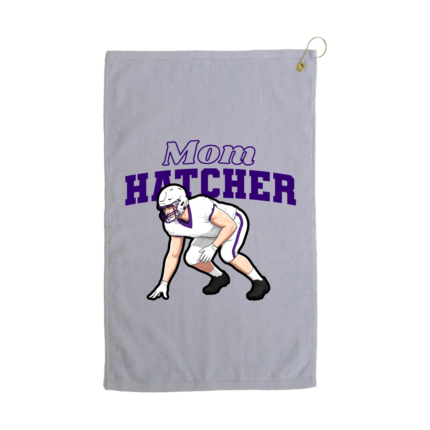 Golf Towel — Mothers Day Block in Grey