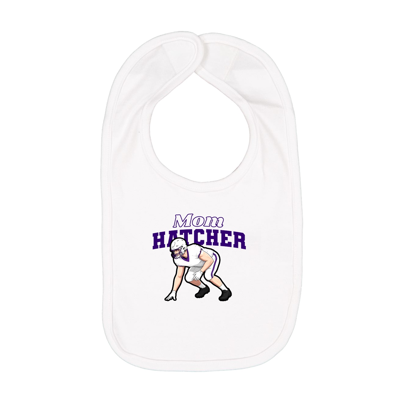 Infant Bib — Mothers Day Block in White