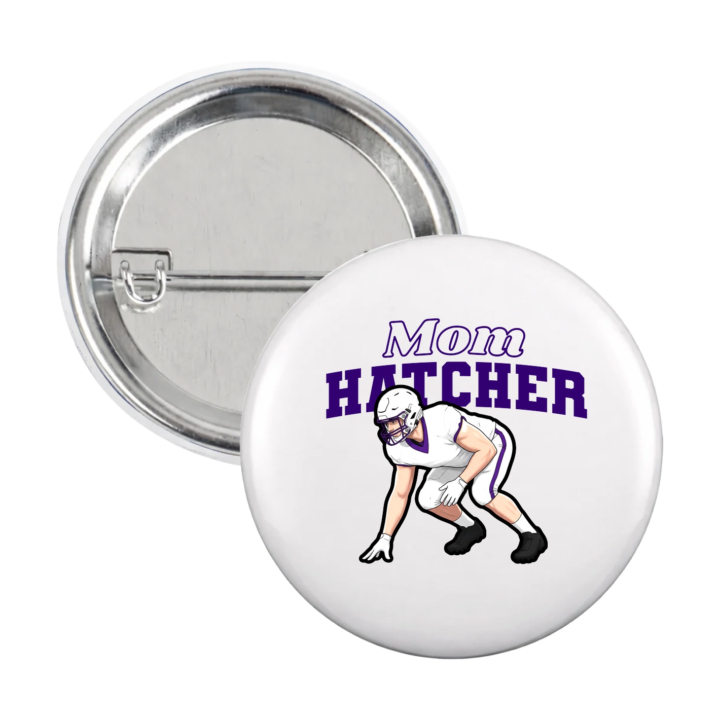 Game Day Button — Mothers Day Block in White