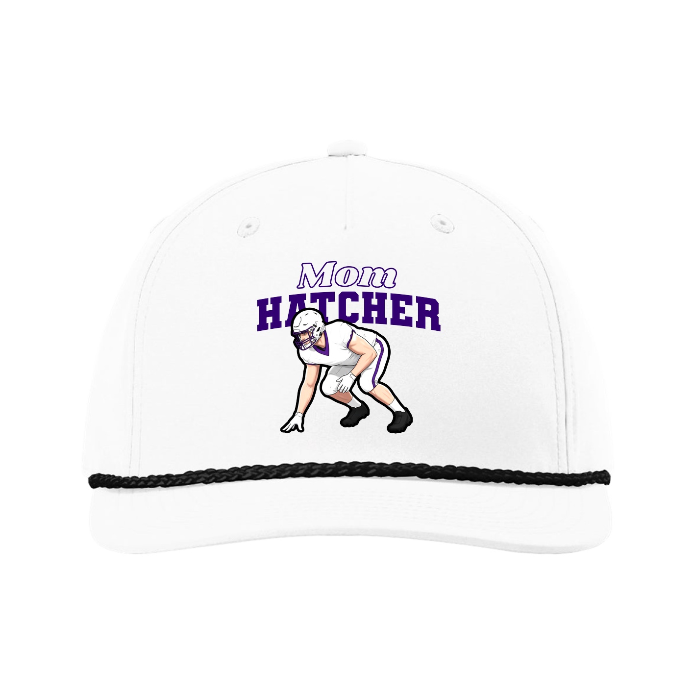 Five-Panel Classic Rope Cap — Mothers Day Block in White