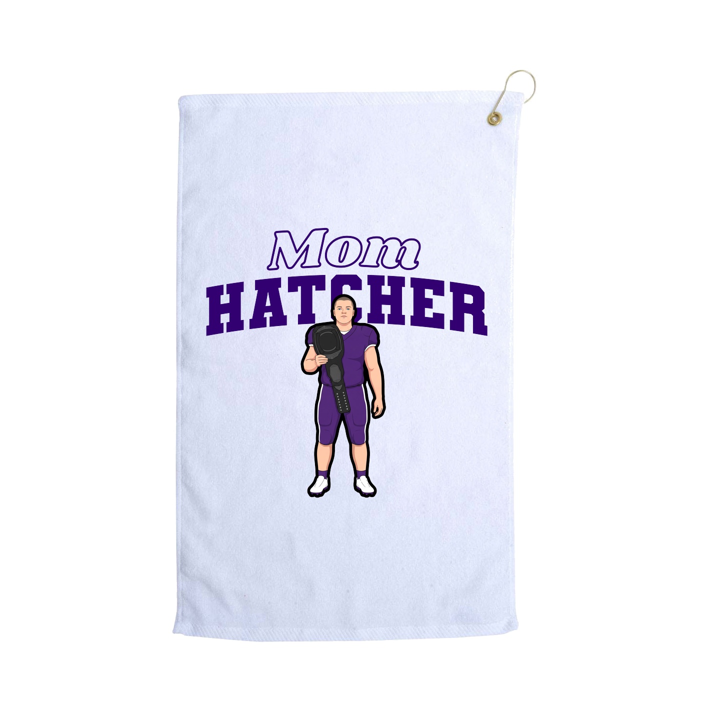 Golf Towel — Mothers Day Block in White