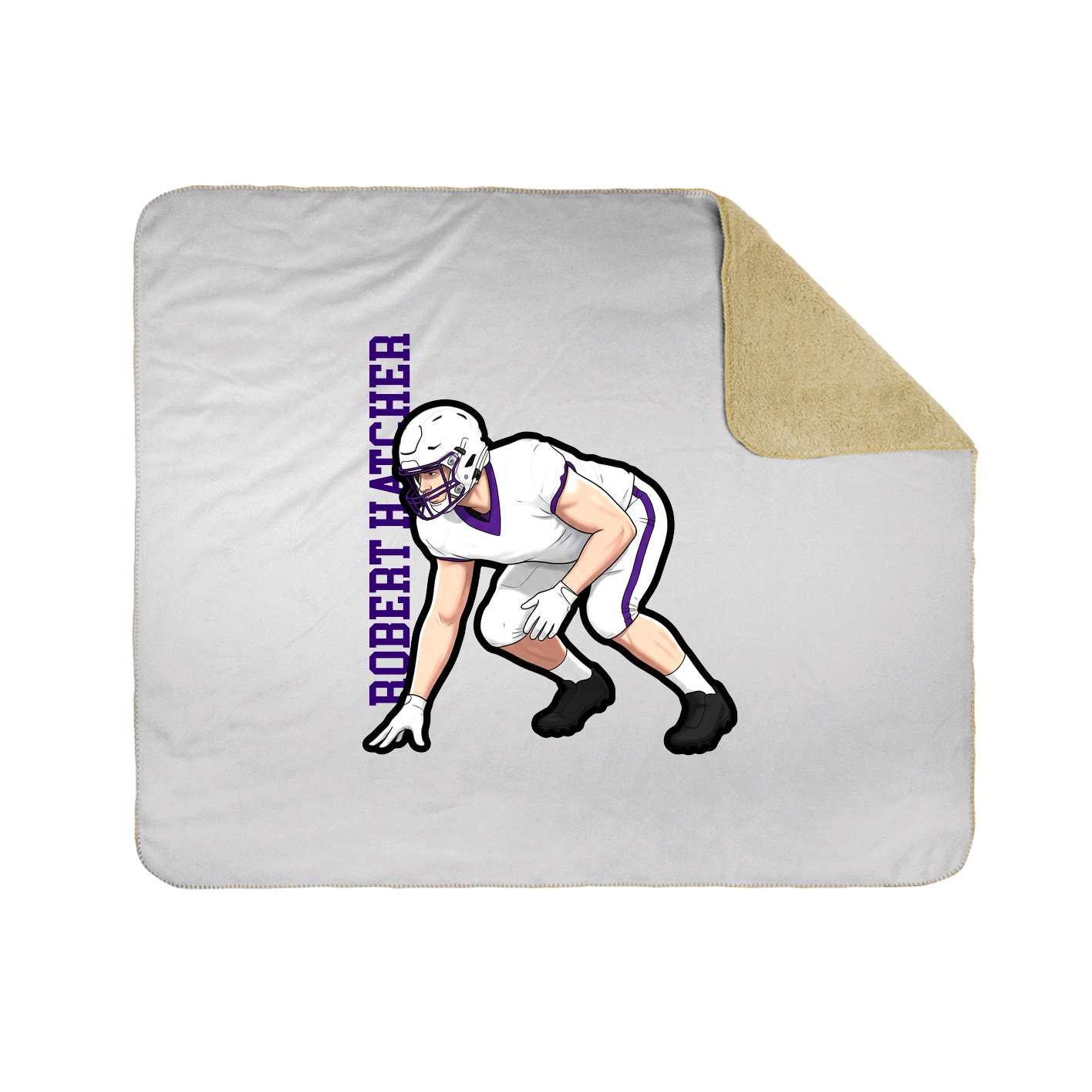 Throw Blanket — Name Vertical in White