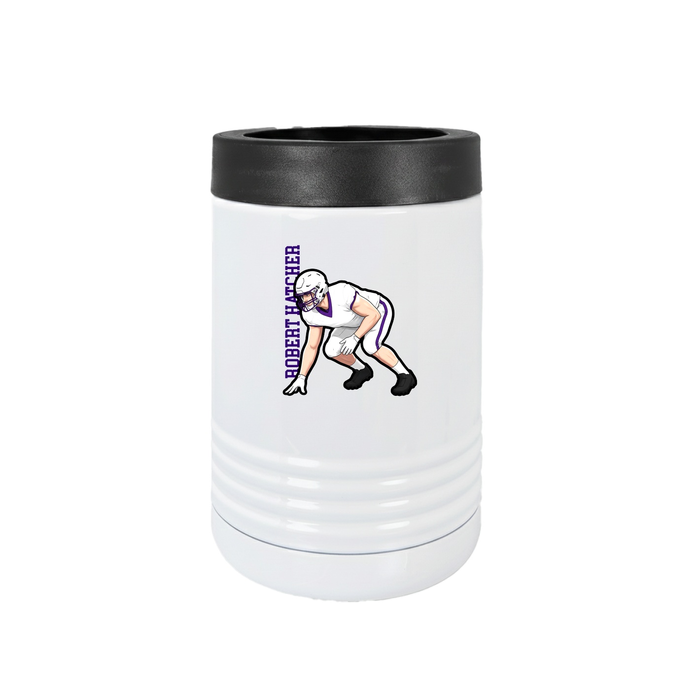 Beverage Holder — Name Vertical in White