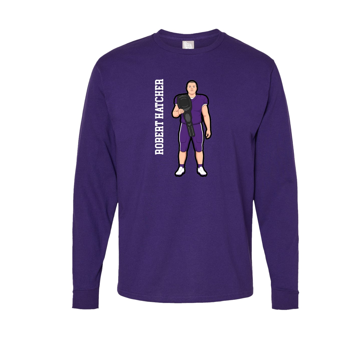 Long Sleeve Tee — Name Vertical in Purple