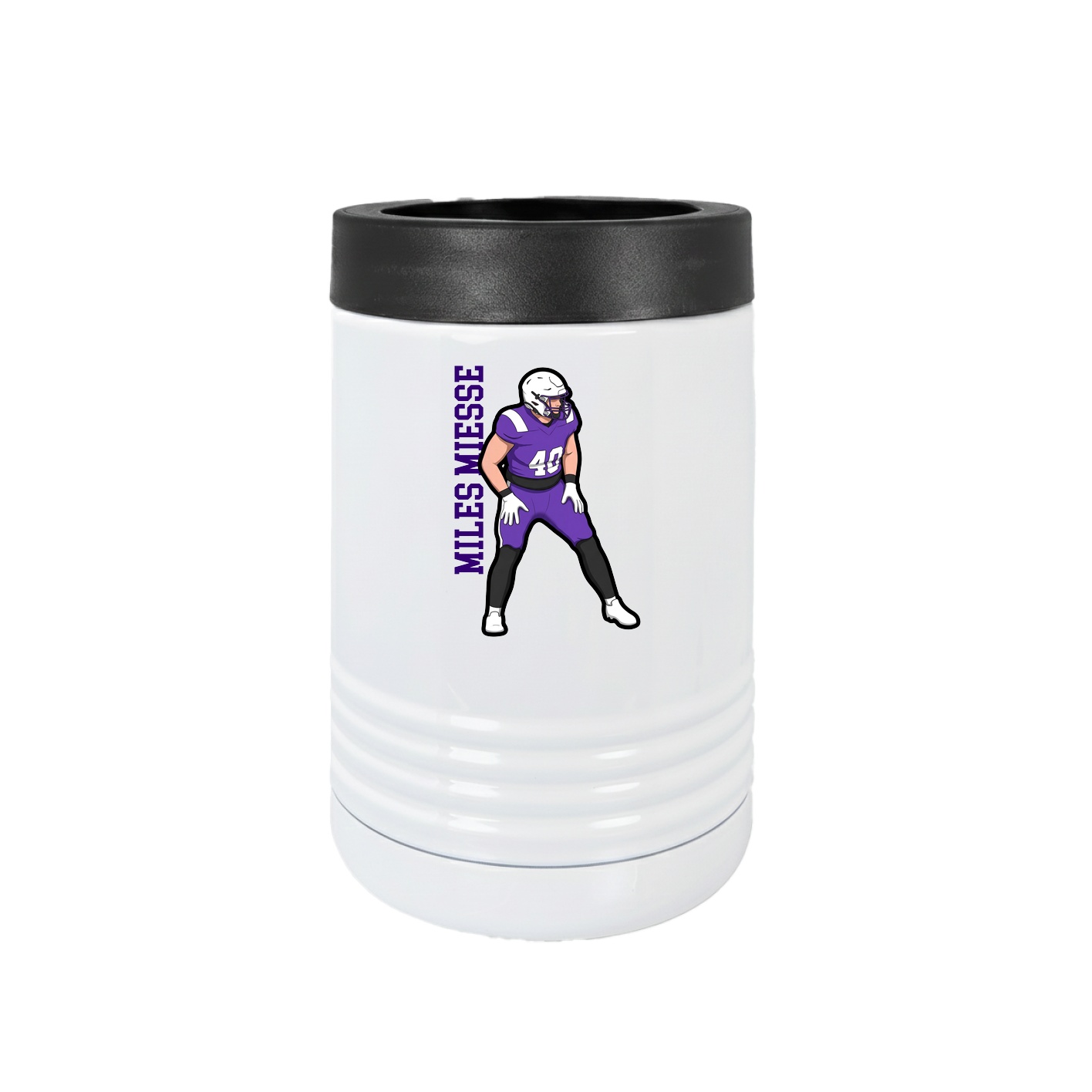 Beverage Holder — Name Vertical in White